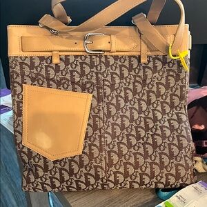 Christian Dior - Brown and Tan Designer Tote Bag